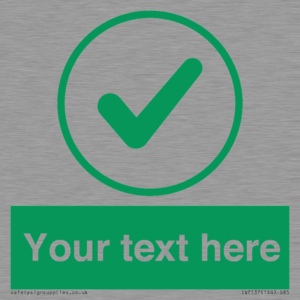 IV7137: Custom green background, green tick in circle sign