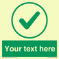 IV7137: Custom green background, green tick in circle sign