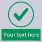 IV7137: Custom green background, green tick in circle sign
