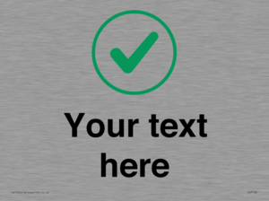 IV7138: Custom plain background, green tick in circle sign