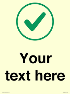 IV7138: Custom plain background, green tick in circle sign
