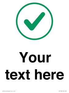 IV7138: Custom plain background, green tick in circle sign