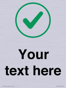IV7138: Custom plain background, green tick in circle sign