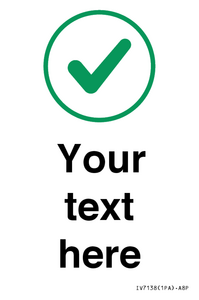 IV7138: Custom plain background, green tick in circle sign