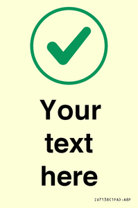 IV7138: Custom plain background, green tick in circle sign