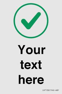IV7138: Custom plain background, green tick in circle sign