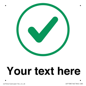 IV7138: Custom plain background, green tick in circle sign