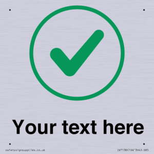 IV7138: Custom plain background, green tick in circle sign