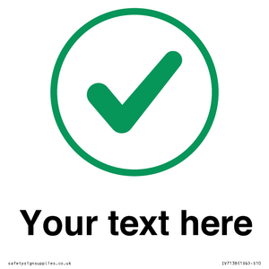 IV7138: Custom plain background, green tick in circle sign