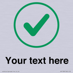 IV7138: Custom plain background, green tick in circle sign