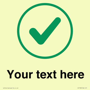 IV7138: Custom plain background, green tick in circle sign