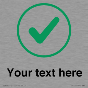 IV7138: Custom plain background, green tick in circle sign