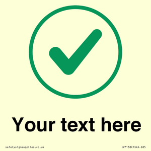 IV7138: Custom plain background, green tick in circle sign