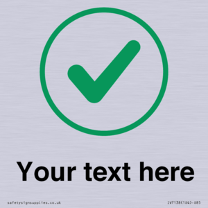 IV7138: Custom plain background, green tick in circle sign