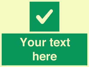 IV7139: Custom green background, green square with tick sign