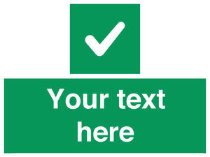 IV7139: Custom green background, green square with tick sign