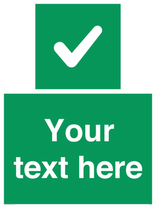 IV7139: Custom green background, green square with tick sign