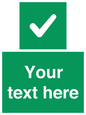 IV7139: Custom green background, green square with tick sign