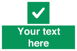 IV7139: Custom green background, green square with tick sign