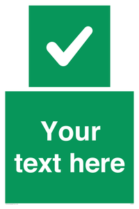 IV7139: Custom green background, green square with tick sign
