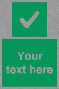 IV7139: Custom green background, green square with tick sign