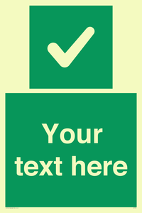 IV7139: Custom green background, green square with tick sign