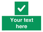 IV7139: Custom green background, green square with tick sign