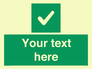 IV7139: Custom green background, green square with tick sign