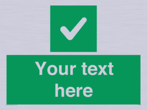 IV7139: Custom green background, green square with tick sign