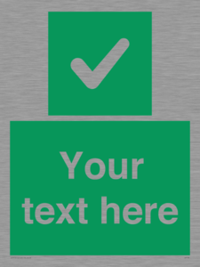 IV7139: Custom green background, green square with tick sign