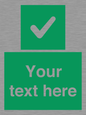 IV7139: Custom green background, green square with tick sign