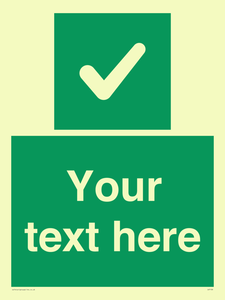IV7139: Custom green background, green square with tick sign