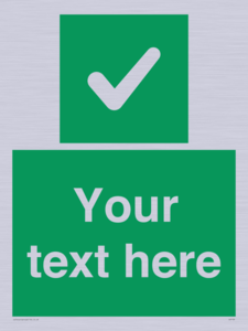 IV7139: Custom green background, green square with tick sign