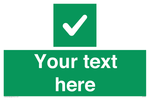IV7139: Custom green background, green square with tick sign