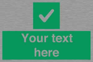 IV7139: Custom green background, green square with tick sign