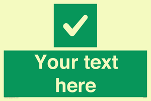 IV7139: Custom green background, green square with tick sign