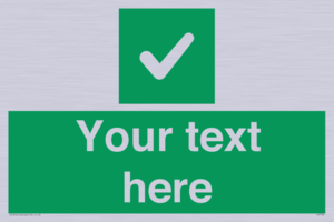 IV7139: Custom green background, green square with tick sign