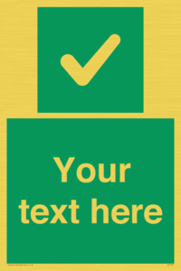 IV7139: Custom green background, green square with tick sign
