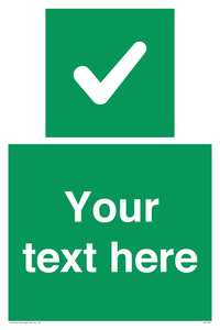 IV7139: Custom green background, green square with tick sign