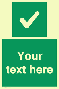 IV7139: Custom green background, green square with tick sign