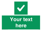 IV7139: Custom green background, green square with tick sign