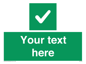 IV7139: Custom green background, green square with tick sign