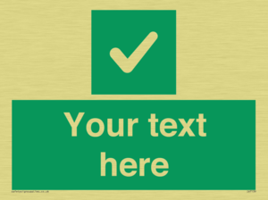 IV7139: Custom green background, green square with tick sign