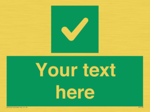 IV7139: Custom green background, green square with tick sign