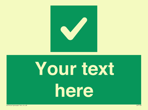 IV7139: Custom green background, green square with tick sign