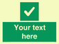 IV7139: Custom green background, green square with tick sign
