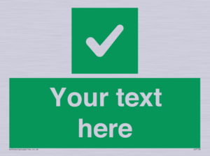 IV7139: Custom green background, green square with tick sign