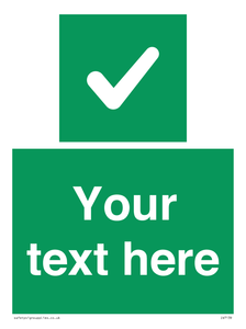 IV7139: Custom green background, green square with tick sign