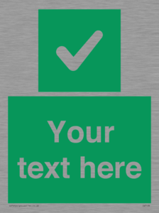 IV7139: Custom green background, green square with tick sign