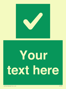 IV7139: Custom green background, green square with tick sign